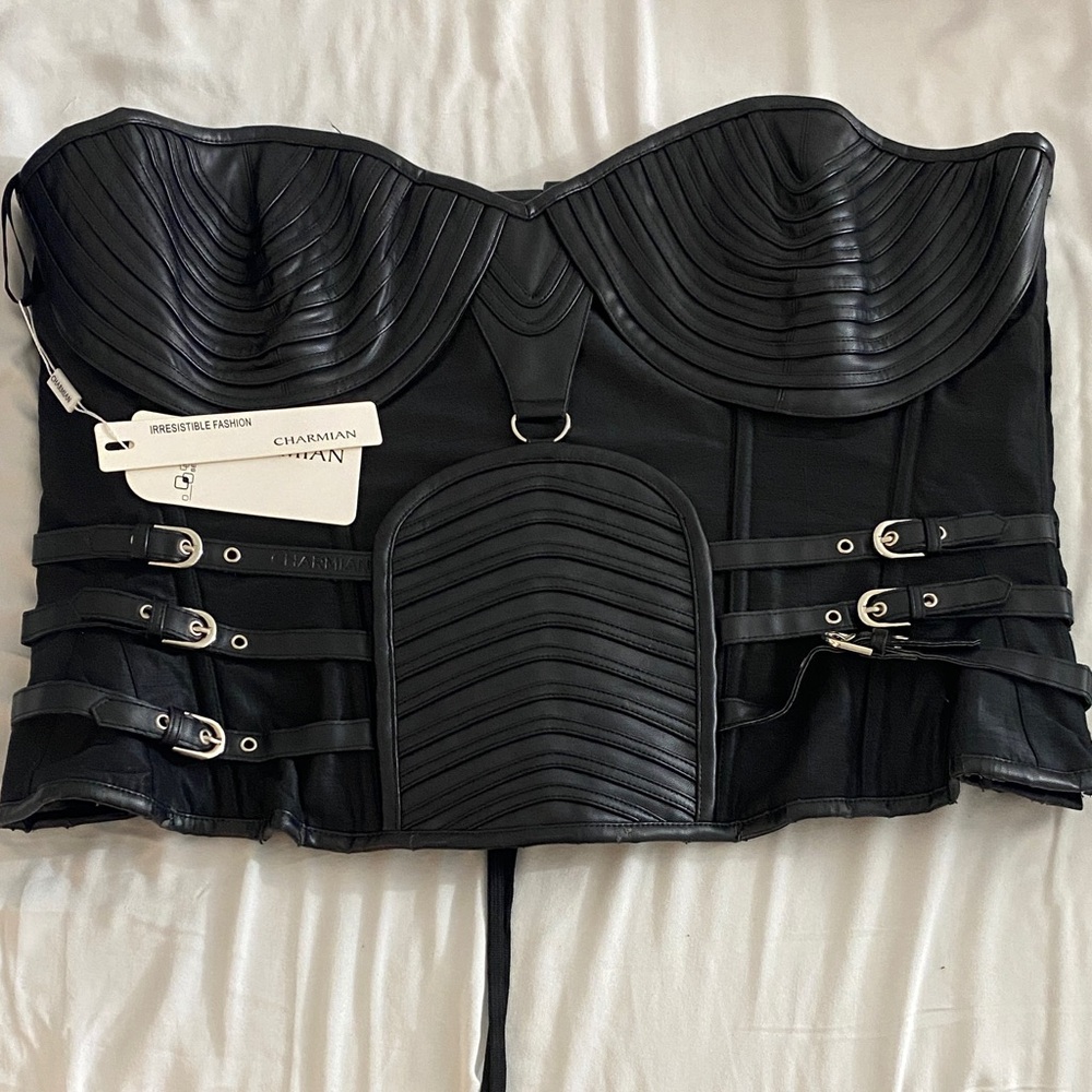 Black Strapless Corset Top
